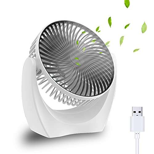 EXGOX USB Fan, USB Desk Fan £6.29 with voucher @ Dispatches from Amazon Sold by QIUHONG NETWORK