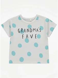 White Polka Dot Print Grandma Slogan T-Shirt - £1 + Free Click & Collect @ George (Asda)