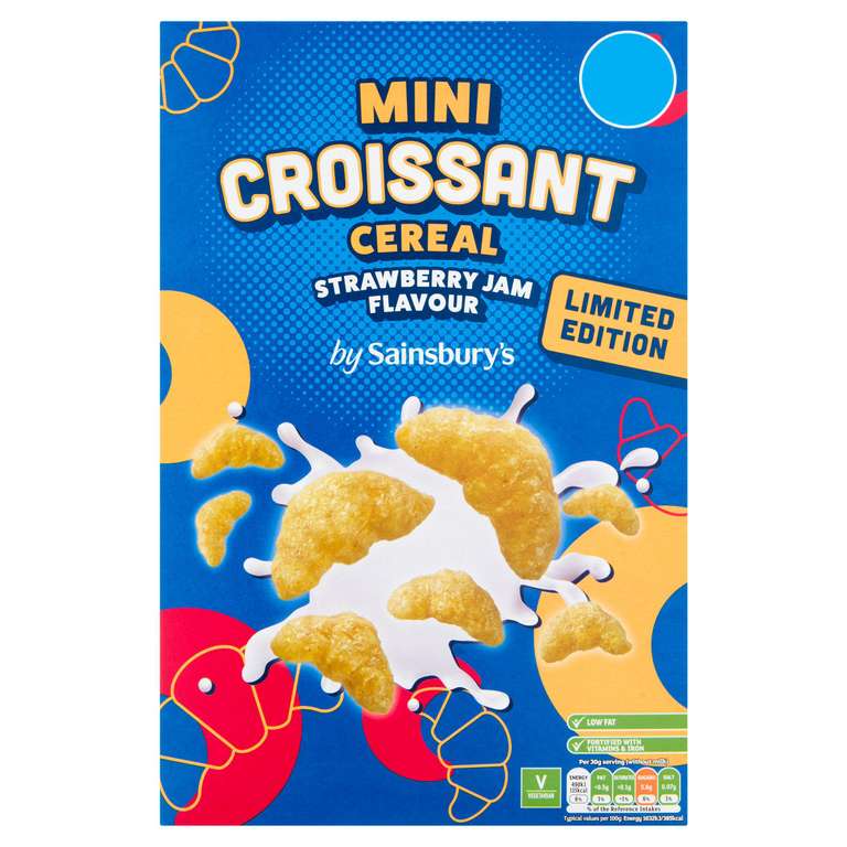 Sainsbury's Mini Croissant Cereal Strawberry Jam Flavour, Limited Edition 375g - £1 @ Sainsburys