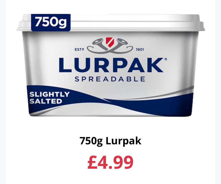 Lurpak Spreadable 750g £4.99 @ FarmFoods