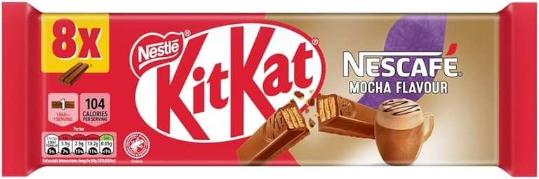KitKat 2 Finger Mocha Flavour Chocolate Biscuit Bars Multipack, 8 x 20.7g - £1.26 / £1.13 S&S