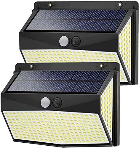 Zfitei 318LED Outdoor Solar Security Lights, Motion Sensor, 300ºWide Angle, IP65 Waterproof, 2 Pack - Sold by AIXIN UPWARD TECHNOLOGY FBA