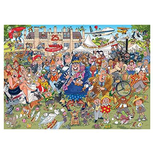 Wasgij 25th Anniversary Garden Party, Jigsaw Puzzles for Adults, 2 x 1000 piece £10 with voucher @ Amazon