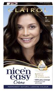 Clairol Nice'n Easy Crème 4 Dark Brown Permanent Hair Dye - £3.99 @ Amazon