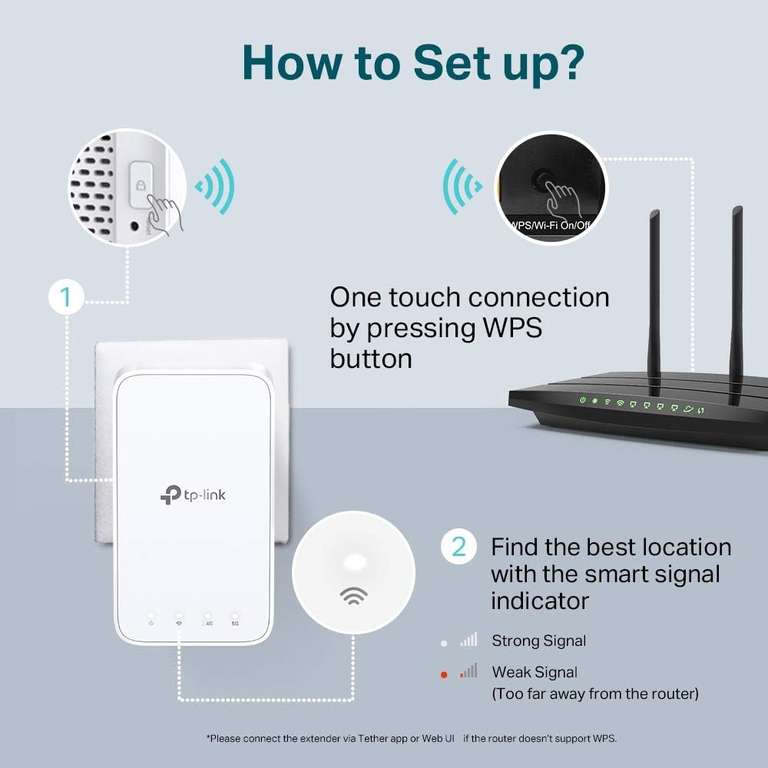 TP-Link AC750 Mesh Dual Band Wi-Fi Range Extender, Broadband/Wi-Fi Extender, Wi-Fi Booster/Hotspot with 1 Ethernet Port