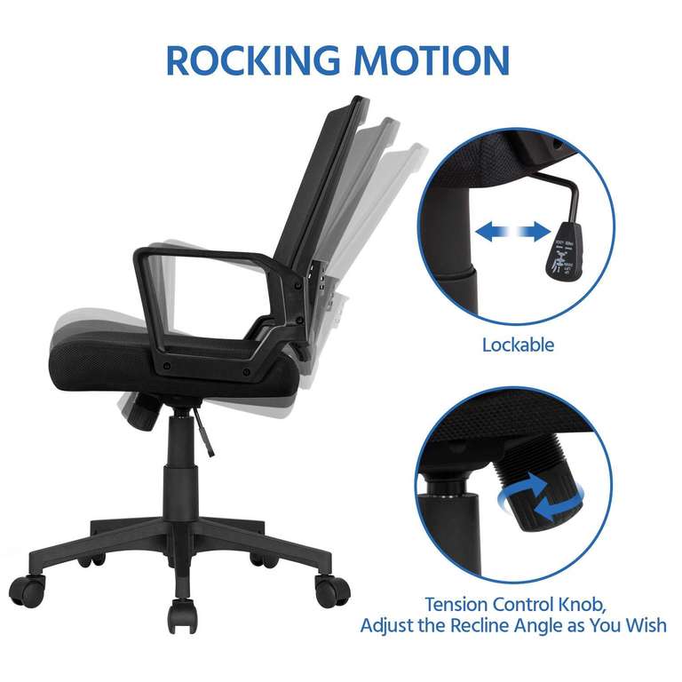 Adjustable Swivel Computer Chair - Sold & Dispatched By Yaheetech UK