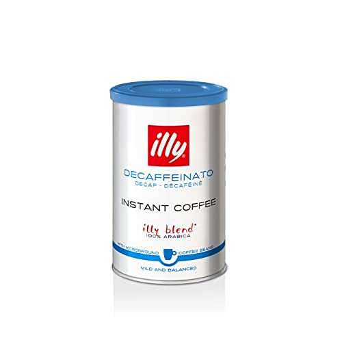 Illy Decaffeinated Instant Coffee, 100 Percent Arabica Coffee Beans, 95g tin £4.50/£4.28 Subscribe & Save + 5% Voucher on 1st S&S @ Amazon
