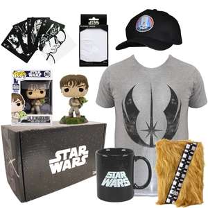 Star Wars 6 Piece Gift Bundle - 40th Anniversary Funko Pop! / Playing Cards / Mug / Chewbacca Notebook / Rebel Alliance Hat / T-Shirt