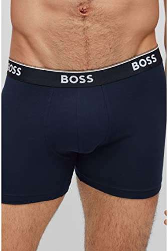 BOSS Mens BoxerBr 3P Power Three-pack of stretch-cotton boxer - Blue - £21 @ Amazon