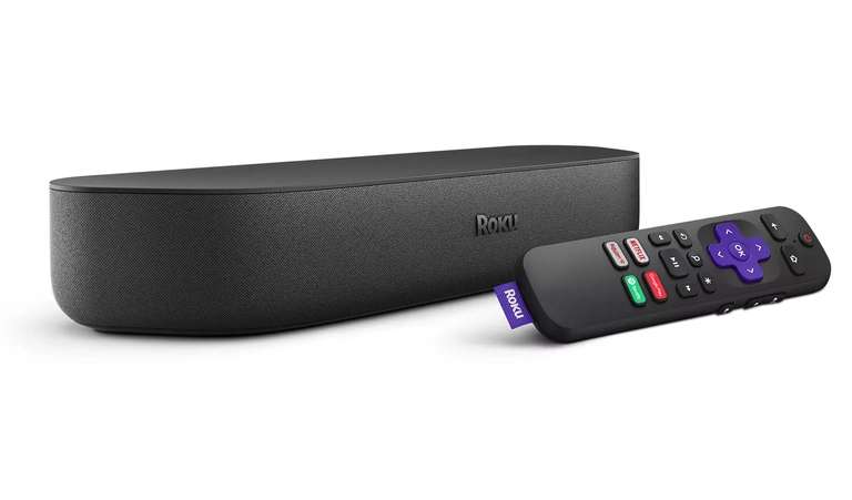 Roku Streambar | 4K/HD/HDR Streaming Media Player & Premium Audio, All In One, Includes Roku Voice Remote £59.99 Collection @ Argos