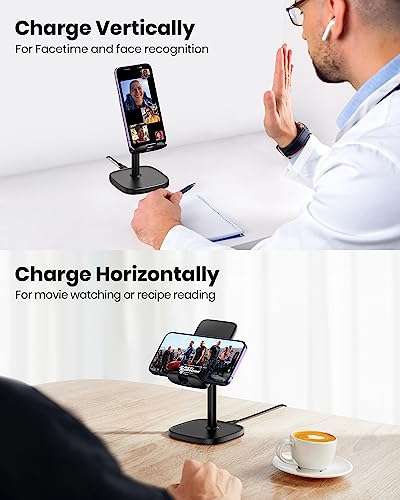 INIU Wireless Charger Phone Stand, 15W Fast Charge Adjustable Phone Desk Holder (with voucher and code) sold by TopStar GETIHU Accessory