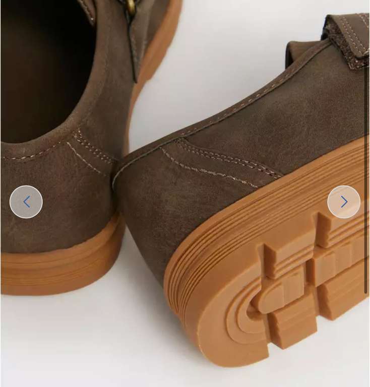 Infant Brown Faux Suede Apron Seam Shoes (All sizes available) + free click & collect