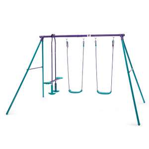 Plum Jupiter Metal Garden Double Swing & Glider Set in Purple & Teal for £84.96 delivered using code @ All Round Fun