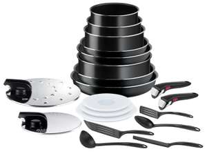Tefal Ingenio Easy ON Pots & Pans Set, 20 Pieces, Stackable, Removable Handle, Space Saving, Non-Stick, Black, L1599402