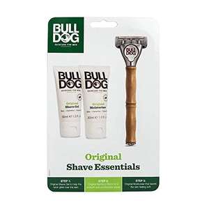 BULLDOG Skincare - Original Shave Essentials Starter Kit (x1 Original Bamboo Razor, x1 Shave Gel 30ml, x1 Moisturiser 30ml) - £4.75 S&S