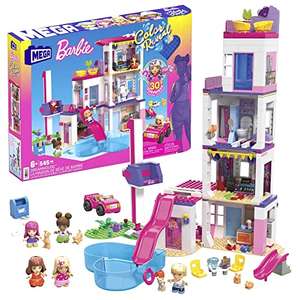 MEGA Barbie Color Reveal Building Toys Dreamhouse with 30+ Surprises,5 Micro Dolls, 6 Pets £28.99 @ Amazon