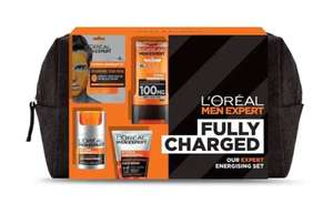 L'oréal Paris Men Expert Fully Charged Washbag Gift Set with shower gel & face wash. Free next day delivery with code