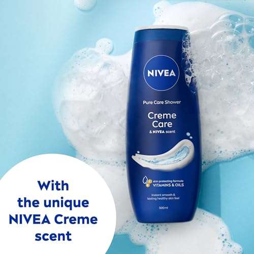 Large NIVEA Shower Creme Care 6x500ml (Shower Gel) (£9.67 S&S/£9.12 Max S&S) + 10% off 1st S&S
