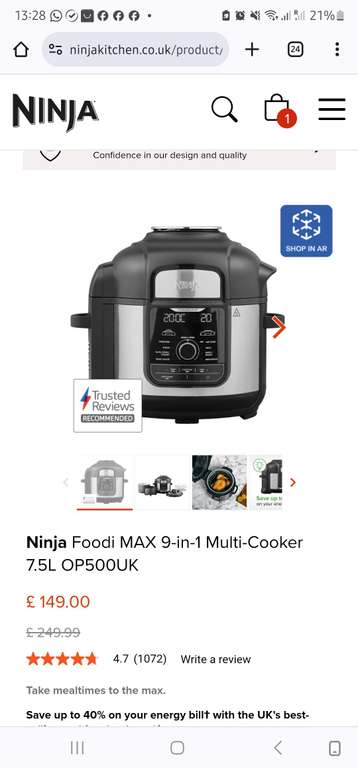 Ninja Foodi MAX 7.5L Multi-Cooker - OP500UK - Ninja UK