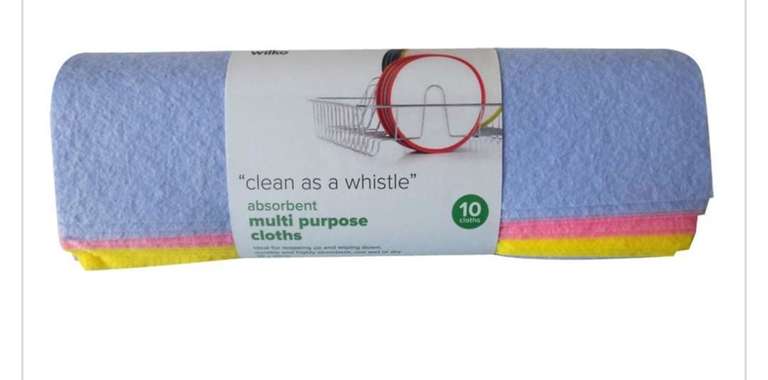 Absorbent Multi Purpose Cloths 10 pack - Free C&C only