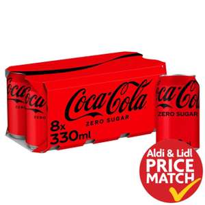 Coca-Cola Zero Sugar Cans 8 x 330ml