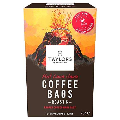 116° - Taylors of Harrogate Hot Lava Java Coffee Bags (10 Enveloped Bags Per Pack x 3 Packs = 30 Coffee Bags) £6 @ Amazon