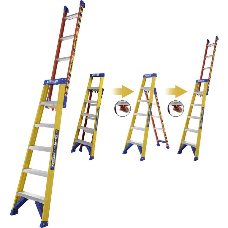 Various Werner Ladders Reduced e.g Werner Leansafe 3 in 1 Combination Ladder - Free Click & Collect