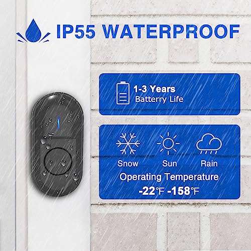 Door Bell for Home Electrical Long Range Wireless Door Bell Waterproof IP55  Ding Dong Bell with