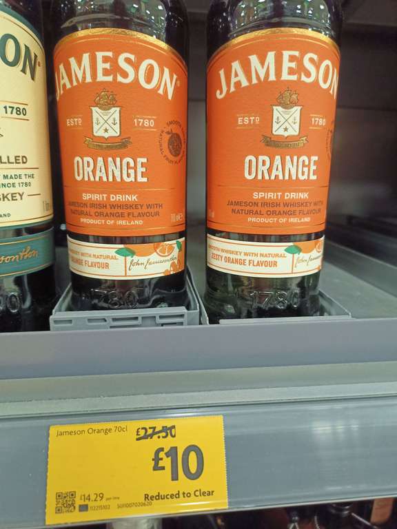 Jameson Orange Spirit Drink (70cl) - £10 (was £27.50) instore Morrisons (York)