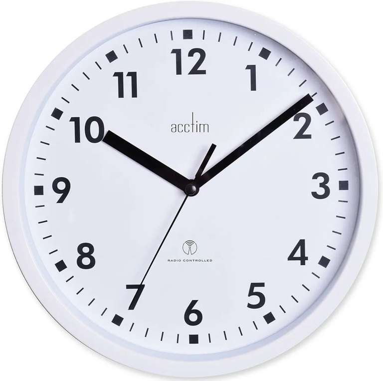 Acctim 74662 Nardo 20cm Radio Controlled White Wall clock - Robert Grant of London FBA