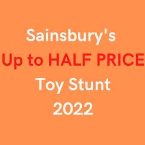 Sainsbury's Up To Half Price Toy Stunt Sale - October 12th to October 18th 2022 includes Jurassic Colossal T-Rex for £40 + List