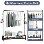 LOEFME Clothes Rail, Clothes Rails for Bedroom, Heavy Duty Clothes Rack w/code - Sold by SalesCreator EU FBA