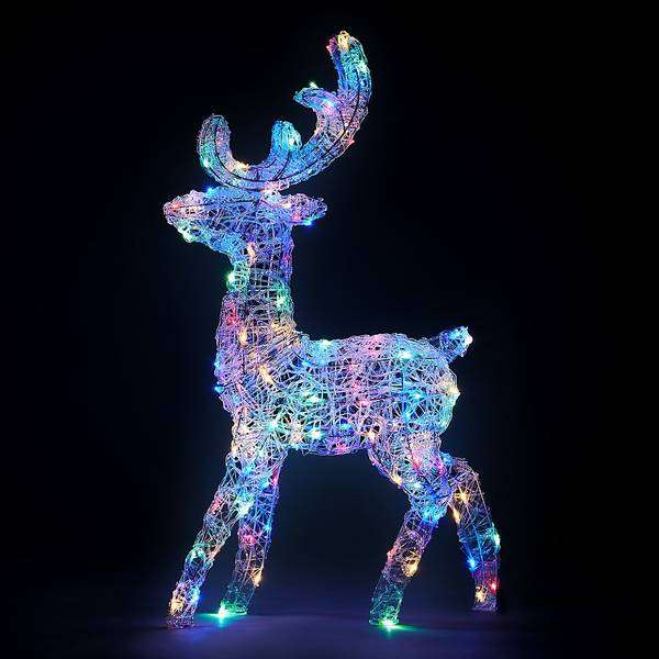Acrylic LED Reindeer Multicolour 3D Outdoor Christmas Light 104cm - £30 Using Click & Collect @ Homebase