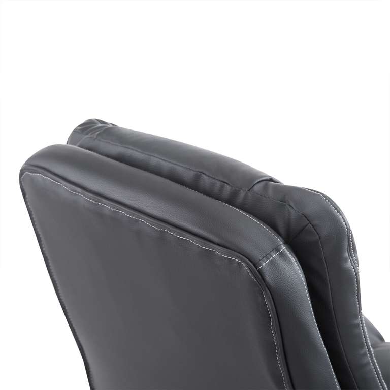 HOMCOM Swivel Executive Office Chair Mid Back PU Leather Chair w/ Arm, Black - with code @ MHSTARUK