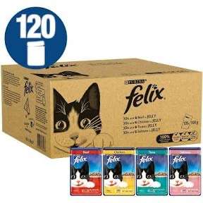 Felix Mixed Selection in Jelly Cat Food, 120 Pouches, 120 x 100g £33 / £21.45 S&S + 20% Voucher on First S&S @ Amazon
