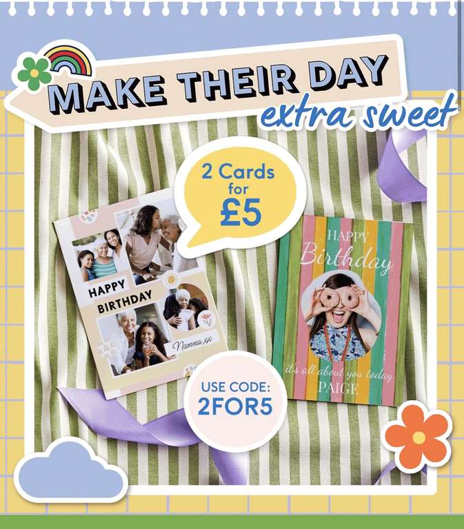 Two cards for £5 with code