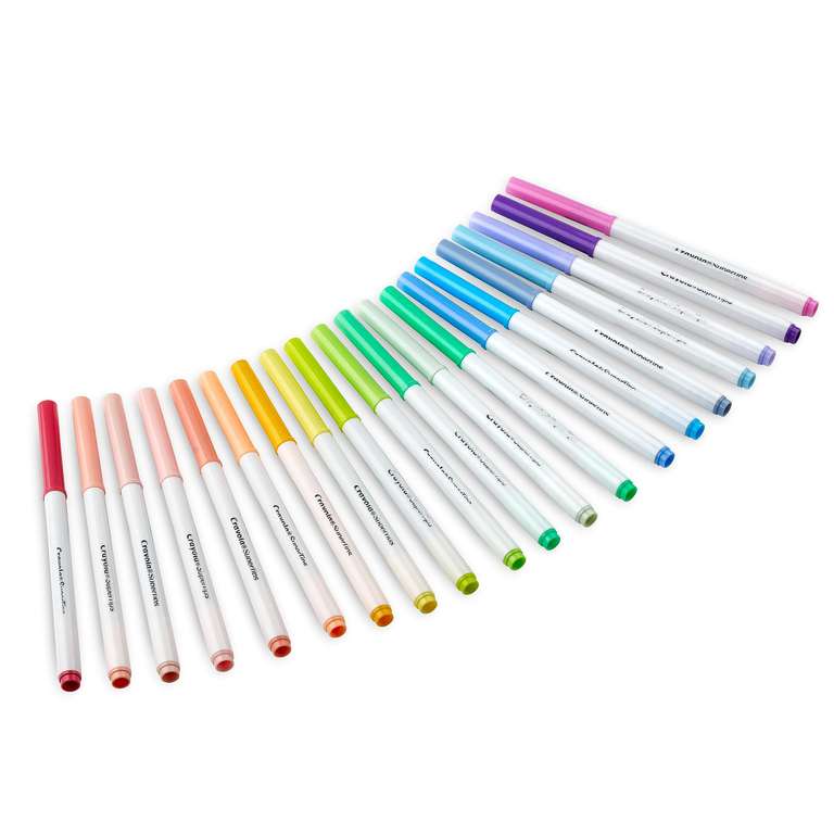 CRAYOLA Supertips Washable Markers Felt Tip Pens Pack of 24, Assorted  Colours