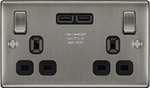 BG Electrical Double Switched Power Socket with Two USB Charging Ports, 13 Amp, Brushed Iridium £15.99 @Amazon