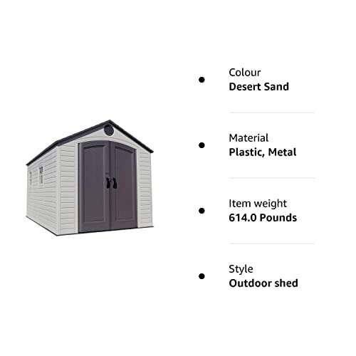 LIFETIME Outdoor Storage Shed, Desert Sand, 8 x 12.5 ft