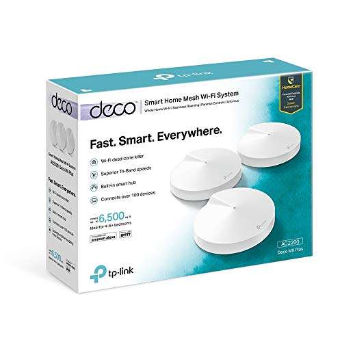 TP-Link Deco M9 Plus Whole Home Mesh Wi-Fi System -3 pack £199 @ Amazon