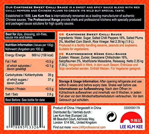 Lee Kum Kee Cantonese Sweet Chilli Sauce 2.35kg £11/£8.25 S&S + voucher-Black Bean Sauce 2.4Kg £10.93/£8.62 Subscribe & save+Voucher@Amazon