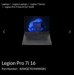 Lenovo 7i 16 - 13th Generation Intel Core i9-13900HX - NVIDIA GeForce RTX 4080 12GB GDDR6 £2187 with code @ Lenovo