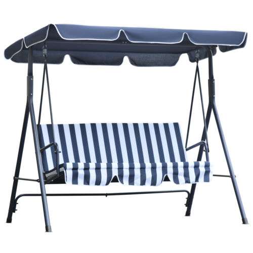 Outsunny Outdoor 3-person Metal Porch Swing Chair Bench Canopy Blue sold by Outsunny (UK Mainland)