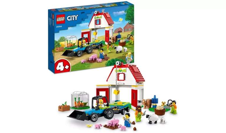 LEGO City Barn & Farm Animals Figures with Tractor Toy 60346 £32 free Click & Collect @ Argos