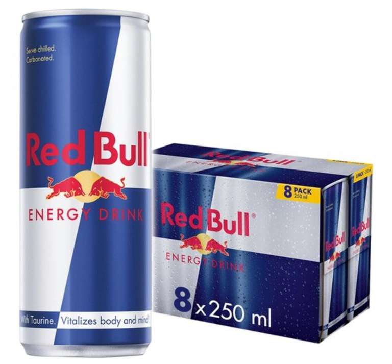Red Bull Energy Drink 8 X 250Ml | £6.75 Clubcard Price @ Tesco