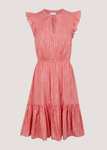 Pink Metallic Stripe V-Neck Knee Length Dress + 99p collection