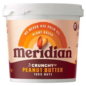 Meridian Natural Peanut Butter Crunchy - No Salt 1KG £5.20 @ Ocado