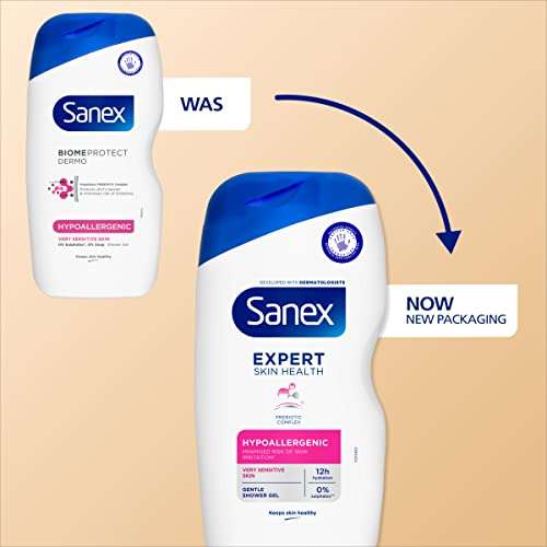 Sanex BiomeProtect Hypoallergenic Shower Gel 450ml , Gentle For Sensitive Skin, 6x450ml (pack of 6), £12/£11.25 with S&S + voucher