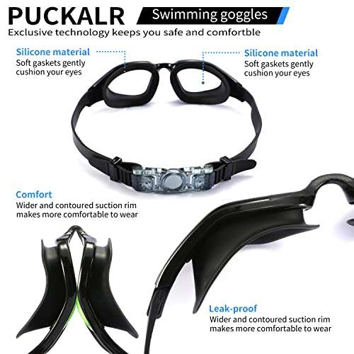PUKCLAR Swimming Goggles, Nose clip, earplugs and hat set with storage case £9.99 Sold by PUKCLAR Vision & Fulfilled by Amazon