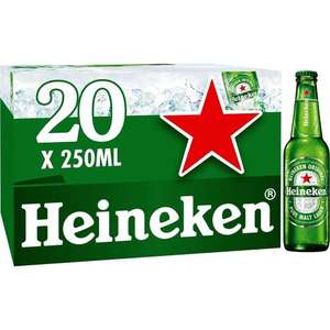 Heineken Premium Lager Beer Bottles 20x250ml £13 @ Asda